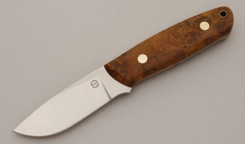 Dozier Knives Master Skinner with Maple Burl Wood Scales handle material - Obverse Side - Item #KLC11406