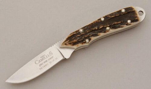 Camillus Cutlery Cuda Mini Talon with Stag Handle Scales handle material - Obverse Side - Item #KLC11408