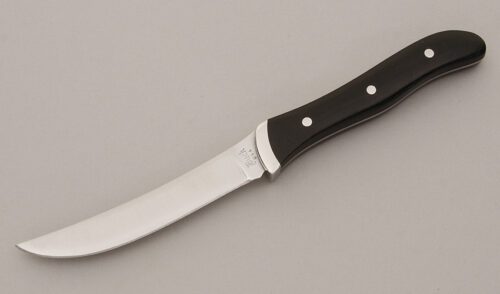 Buck Knives Model 107 Scout with Black Linen Micarta Scales handle material - Obverse Side - Item #KLC11413