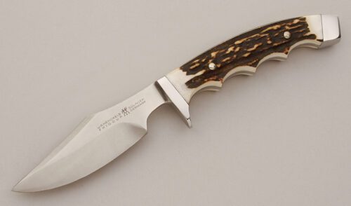 J.A. Henckels Model 911 Integral Hunter with Stag Handle Scales handle material - Obverse Side - Item #KLC11426