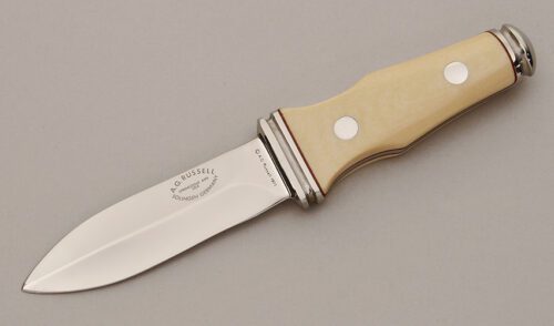 A.G. Russell 1977 Sting with Ivory Micarta Handle Scales handle material - Obverse Side - Item #KLC11442