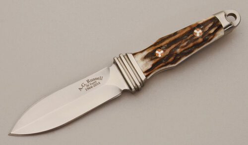 A.G. Russell 50th Anniversary Sting with India Stag Handle Scales handle material - Obverse Side - Item #KLC11446