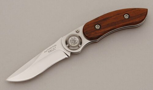 Lone Wolf Knives Paul Presto with Cocobolo Wood Scales handle material - Obverse Side - Item #KLC11453