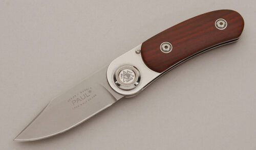 Lone Wolf Knives Series II Model 3 Paul with Cocobolo Wood Scales handle material - Obverse Side - Item #KLC11454
