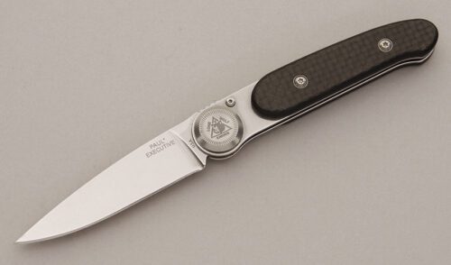 Lone Wolf Knives Paul Executive with 3-D Carbon Fiber Scales handle material - Obverse Side - Item #KLC11458