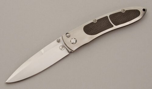 William Henry Knives Icon Matt Lock Folder with Titanium Frame handle material - Obverse Side - Item #KLC11462