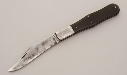 Ka-Bar Knives Coke Bottle Folding Hunter with Black Bakelite Handle Scales handle material - Obverse Side - Item #KLC11486