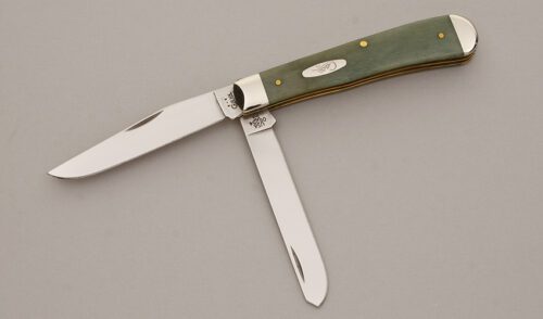 Case Cutlery 6254 Trapper with Smooth Wintergreen Bone Scales handle material - Obverse Side - Item #KLC11507