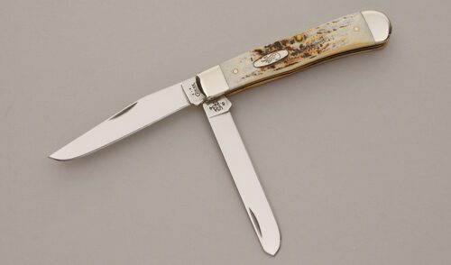 Case Cutlery 6254 Trapper with Bonestag Handle Scales handle material - Obverse Side - Item #KLC11509