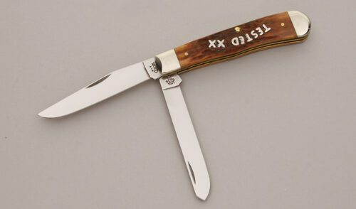 Case Cutlery 6254 Trapper with Jigged Brown Bone Scales handle material - Obverse Side - Item #KLC11510