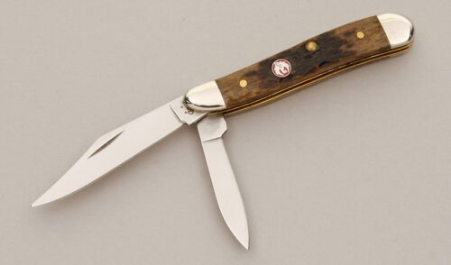 Case Cutlery 6220 Ruger Peanut with New Black Jigged Bone Scales handle material - Obverse Side - Item #KLC11525