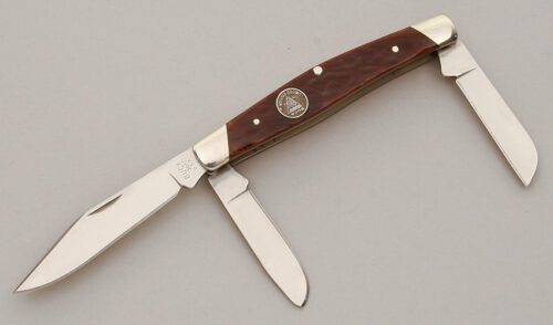 Buck Knives 301 Limited Edition Stockman with Brown Jigged Bone Scales handle material - Obverse Side - Item #KLC11531