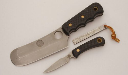 Knives of Alaska Brown Bear Combo Set with Sure Grip Handle Scales handle material - Obverse Side - Item #KLC11535