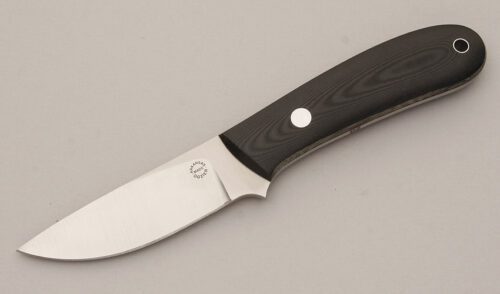 Dozier Knives Yukon Pro Skinner with Black Linen Micarta Scales handle material - Obverse Side - Item #KLC11537