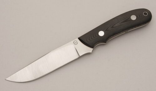 Dozier Knives Professional Guides Knife with Black Linen Micarta Scales handle material - Obverse Side - Item #KLC11538