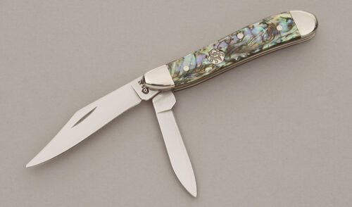 Case Cutlery 6220 Peanut with Abalone Scales handle material - Obverse Side - Item #KLC11570