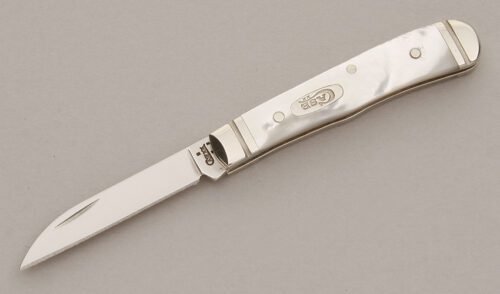 Case Cutlery 81154W Tiny Trapper with Mother of Pearl Scales handle material - Obverse Side - Item #KLC11575