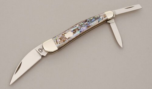 Case Cutlery 8533WH Seahorse Whittler with Abalone Handle Scales handle material - Obverse Side - Item #KLC11578