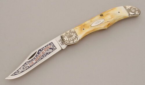 Case Cutlery The American Spirit Folder with Burnt Stag Scales handle material - Obverse Side - Item #KLC11579