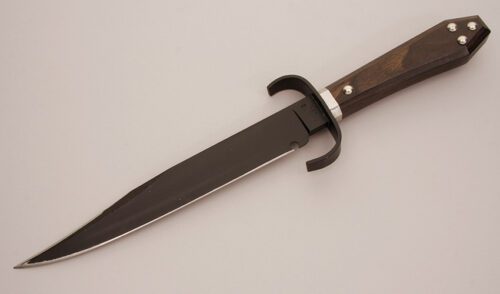 United Cutlery Bill Bagwell Stealth Bowie with Dark Gray Laminated Wood handle material - Obverse Side - Item #KLC11583