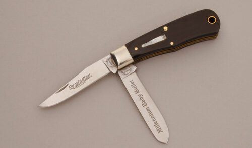 Remington Knives RE18887 Millennium Baby Bullet with Smooth Buffalo Horn Scales handle material - Obverse Side - Item #KLC11584