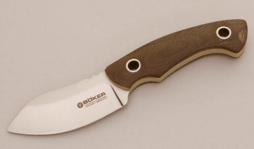 Boker Knives Jesper Voxnaes' Nessmi with Green Canvas Micarta Scales handle material - Obverse Side - Item #KLC11593