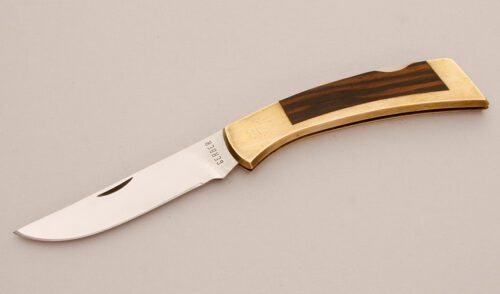 Gerber Knives Folding Sportsman Lockback with Brass Frame handle material - Obverse Side - Item #KLC11594