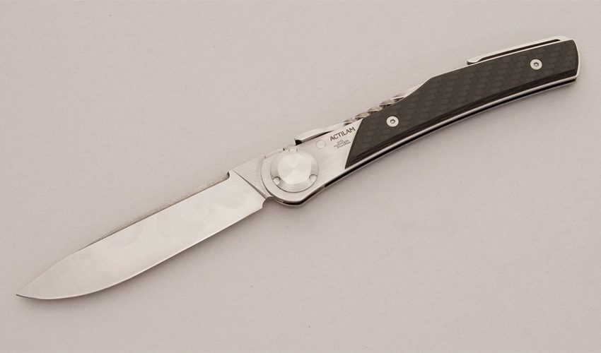 Actilam T3 Folder with Stainless Steel Frame handle material - Obverse Side - Item #KLC11598