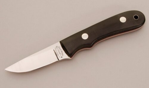 Deryl Wright Bird & Camp Knife with Green Linen Micarta Scales handle material - Obverse Side - Item #KLC11608