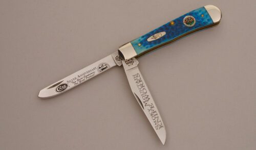 Case Cutlery Smoky Mountain 25th Anniv. with Blue Jigged Bone Scales handle material - Obverse Side - Item #KLC11633