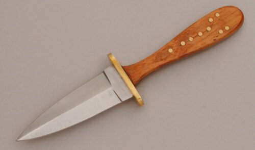 Jerry Sokol Dagger with Cherry Wood Handle Scales handle material - Obverse Side - Item #KLC11640