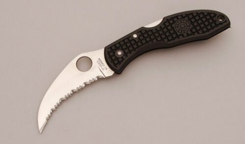 Spyderco Knives C21SBK Merlin Lockback with Black FRN Handles handle material - Obverse Side - Item #KLC11676
