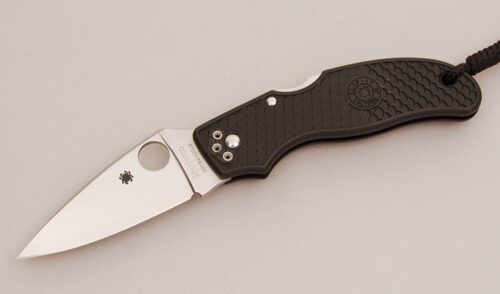 Spyderco Knives C52PBK Calypso Jr. Lockback with Black FRN Frame handle material - Obverse Side - Item #KLC11685