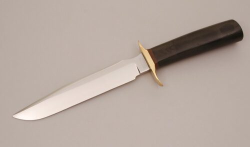 Bark River Knife & Tool Classic Fighter with Black Micarta handle material - Obverse Side - Item #KLC11689