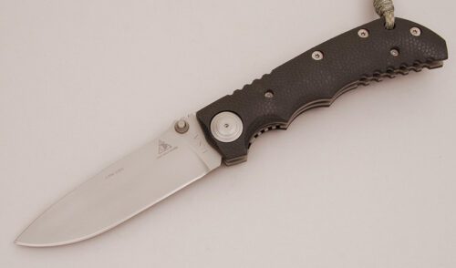 Lone Wolf Knives Harsey T3 Ranger Linerlock with Textured Black Nylon Scales handle material - Obverse Side - Item #KLC11693