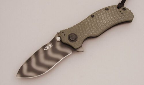 Zero Tolerance Knives 0301 Onion/Strider Framelock with Textured G10 & Titanium Frame handle material - Obverse Side - Item #KLC11694