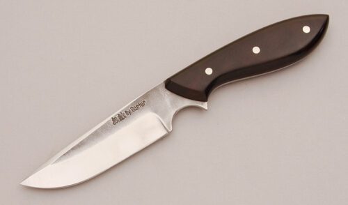Murray Carter Neck Knife with Desert Ironwood Scales handle material - Obverse Side - Item #KLC11705