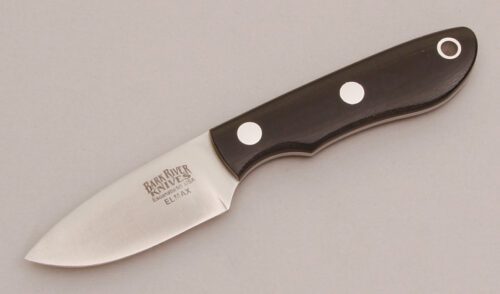 Bark River Knife & Tool PSK "Personal Survival Knife" with Black Linen Micarta handle material - Obverse Side - Item #KLC11706