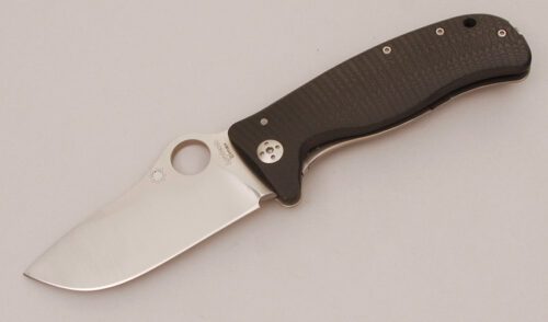 Spyderco Knives C157GTIP LionSpy Framelock with Black G-10 & Titanium Frame handle material - Obverse Side - Item #KLC11719