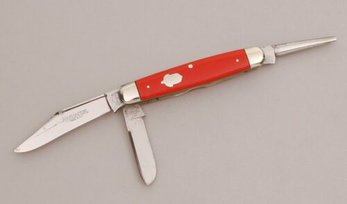 Remington Knives Stock Knife with Red Celluloid Handle Scales handle material - Obverse Side - Item #KLC11723