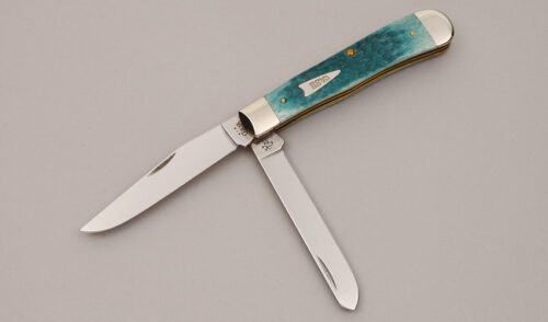 Case Cutlery 6254 Trapper with Jade Jigged Bone Scales handle material - Obverse Side - Item #KLC11726