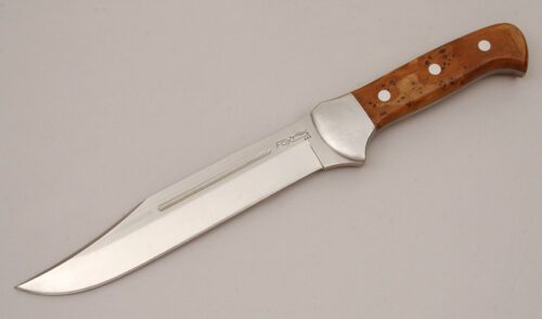 Fox Cutlery Fox Forest Bowie with Birdseye Maple Wood Scales handle material - Obverse Side - Item #KLC11745