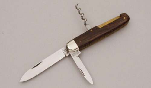 Bruckmann Knives 3 Blade Utility with Rosewood Handle Scales handle material - Obverse Side - Item #KLC11759