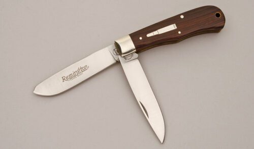 Remington Knives Model R1128 Bullet Knife with Rosewood Handle Scales handle material - Obverse Side - Item #KLC11764