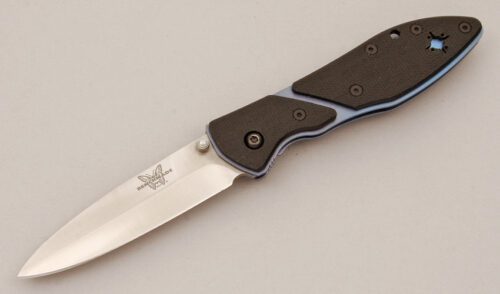 Benchmade Knives 886 Elishewitz Blue Star with Black Textured G-10 Scales handle material - Obverse Side - Item #KLC11768