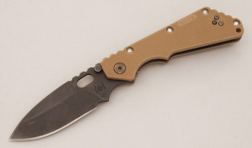 Buck Knives 889 Strider Linerlock Folder with Coyote Brown Textured Handle handle material - Obverse Side - Item #KLC11769