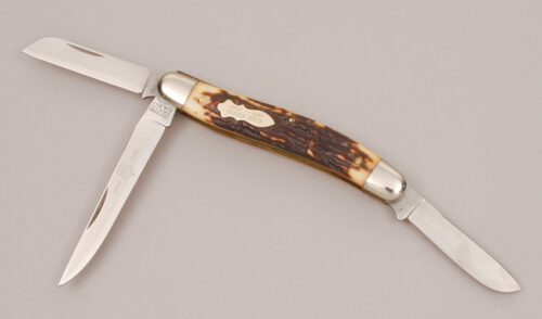 Craftsman Keen Kutter 100th Anniv. Knife with Jigged Delrin Handle Scales handle material - Obverse Side - Item #KLC11777