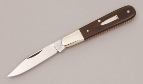 Hen & Rooster CM-8 .219 Zipper Barlow with Mozambique Ebony Wood Scales handle material - Obverse Side - Item #KLC11780