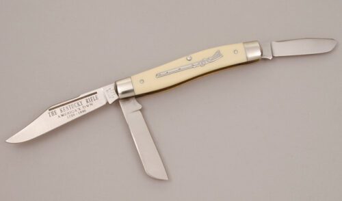 Schrade Cutlery CM-1 Kentucky Rifle with Ivory Delrin Handle Scales handle material - Obverse Side - Item #KLC11781