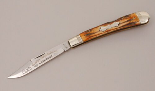 Winchester Knives W15 1950 Lockback Toothpick with Stag Handle Scales handle material - Obverse Side - Item #KLC11792